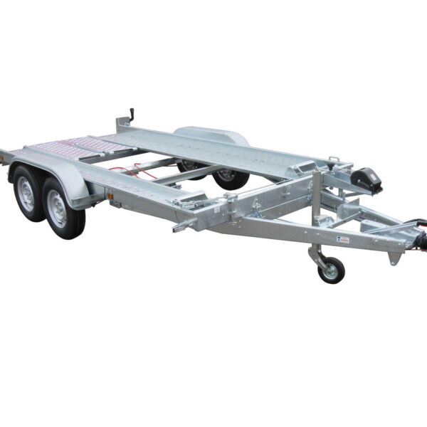 Remorque porte voiture basculante Lider 39740 – PTAC 2 000 kg, double essieu freiné