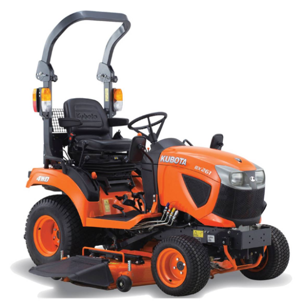 Micro tracteur Kubota BX261 DV – diesel, 4RM, roues industrielles