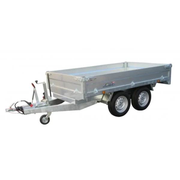 Remorque benne Lider 39600 – PTAC 2 500 kg, 256 × 148 cm, double essieu freiné