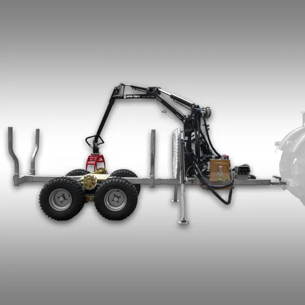Remorque forestière Jansen HRW 15pro – 1,5 t, galvanisée, grue hydraulique